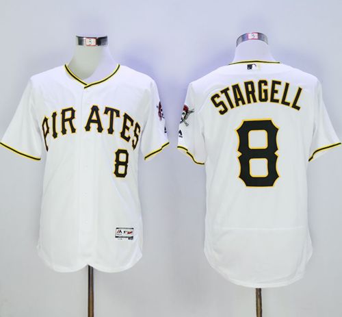 Pirates #8 Willie Stargell White Flexbase Authentic Collection Stitched MLB Jersey Pirates #8 Willie Stargell White Flexbase Authentic Collection Stitched MLB Jersey