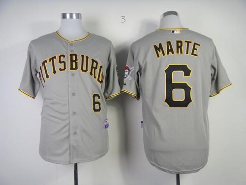 Pirates #6 Starling Marte Grey Cool Base Stitched MLB Jersey Pirates #6 Starling Marte Grey Cool Base Stitched MLB Jersey