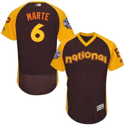 Pirates #6 Starling Marte Brown Flexbase Authentic Collection 2016 All-Star National League Stitched MLB Jersey Pirates #6 Starling Marte Brown Flexbase Authentic Collection 2016 All-Star National League Stitched MLB Jersey