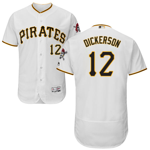 Pirates #12 Corey Dickerson White Flexbase Authentic Collection Stitched MLB Jersey Pirates #12 Corey Dickerson White Flexbase Authentic Collection Stitched MLB Jersey
