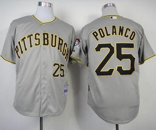 Pirates #25 Gregory Polanco Grey Cool Base Stitched MLB Jersey Pirates #25 Gregory Polanco Grey Cool Base Stitched MLB Jersey