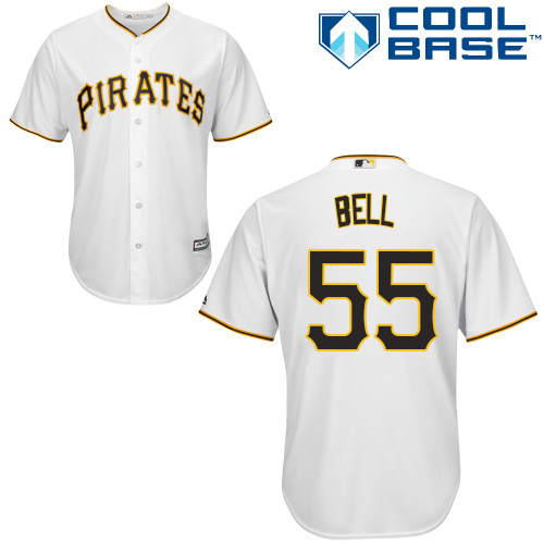 Pirates #55 Josh Bell White New Cool Base Stitched MLB Jersey Pirates #55 Josh Bell White New Cool Base Stitched MLB Jersey