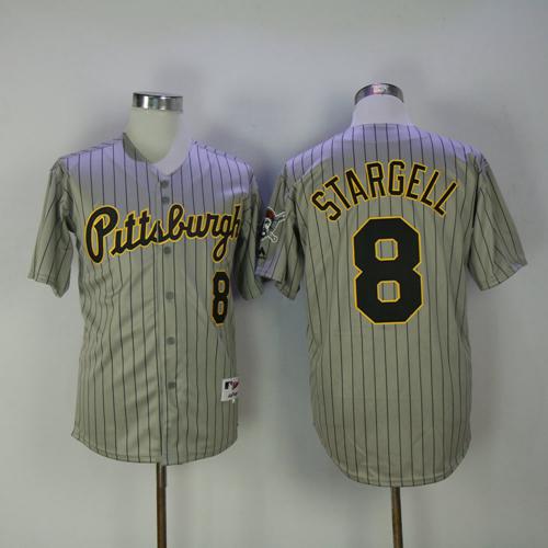 Pirates #8 Willie Stargell Grey Strip 1997 Turn Back The Clock Stitched MLB Jersey Pirates #8 Willie Stargell Grey Strip 1997 Turn Back The Clock Stitched MLB Jersey