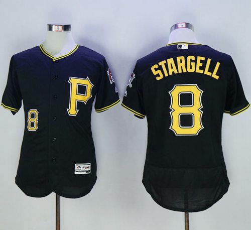 Pirates #8 Willie Stargell Black Flexbase Authentic Collection Stitched MLB Jersey Pirates #8 Willie Stargell Black Flexbase Authentic Collection Stitched MLB Jersey