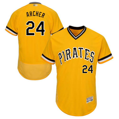Pirates #24 Chris Archer Gold Flexbase Authentic Collection Stitched MLB Jersey Pirates #24 Chris Archer Gold Flexbase Authentic Collection Stitched MLB Jersey