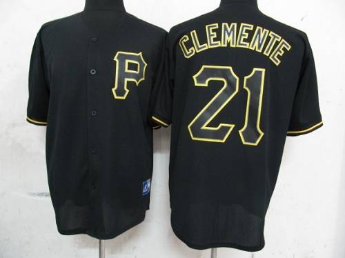 Pirates #21 Roberto Clemente Black Fashion Stitched MLB Jersey Pirates #21 Roberto Clemente Black Fashion Stitched MLB Jersey