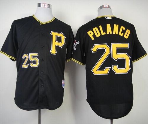 Pirates #25 Gregory Polanco Black Cool Base Stitched MLB Jersey Pirates #25 Gregory Polanco Black Cool Base Stitched MLB Jersey