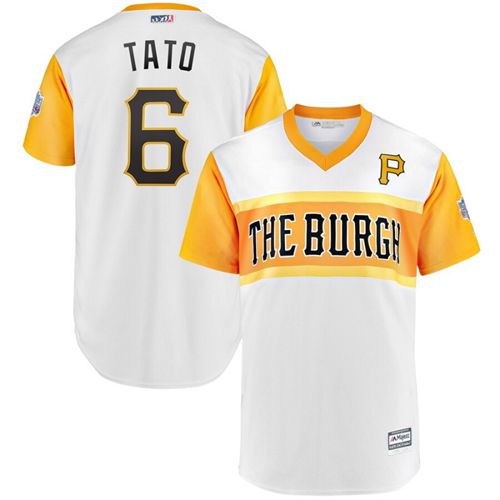 Pirates #6 Starling Marte White "Tato" 2019 Little League Classic Stitched MLB Jersey Pirates #6 Starling Marte White "Tato" 2019 Little League Classic Stitched MLB Jersey