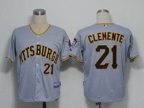 Pirates #21 Roberto Clemente Grey Cool Base Stitched MLB Jersey Pirates #21 Roberto Clemente Grey Cool Base Stitched MLB Jersey