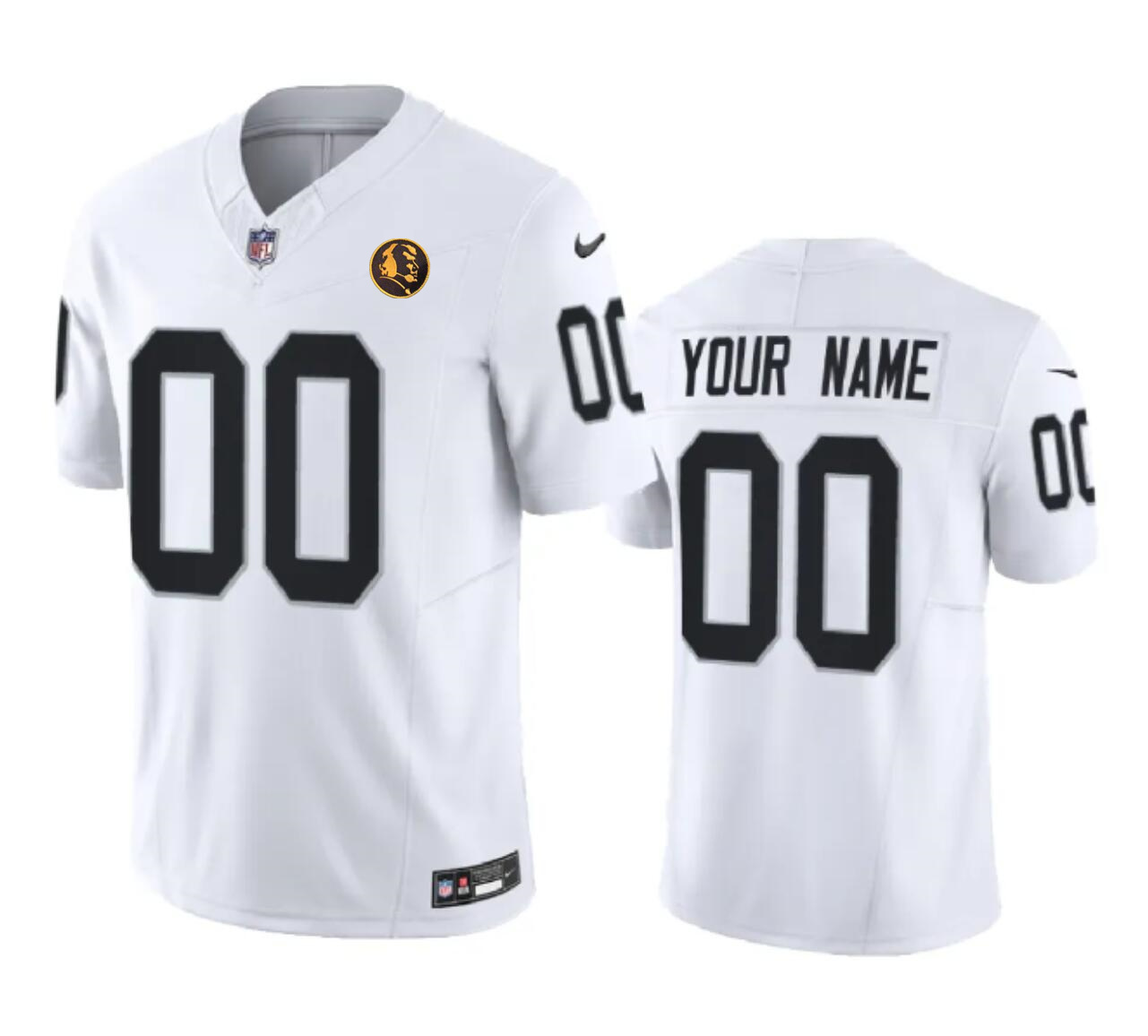 Men's Las Vegas Raiders Active Player Custom White 2023 F.U.S.E. With John Madden Patch Vapor Limited Stitched Football Jersey Men's Las Vegas Raiders Active Player Custom White 2023 F.U.S.E. With John Madden Patch Vapor Limited Stitched Football Jersey