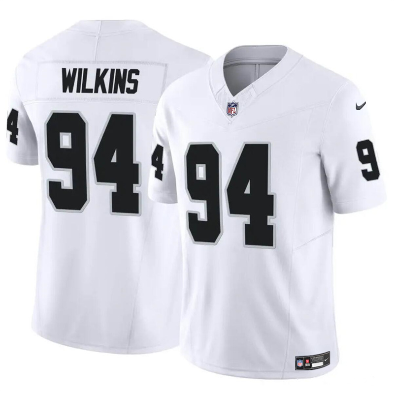 Men's Las Vegas Raiders #94 Christian Wilkins White 2024 F.U.S.E Vapor Stitched Football Jersey Men's Las Vegas Raiders #94 Christian Wilkins White 2024 F.U.S.E Vapor Stitched Football Jersey