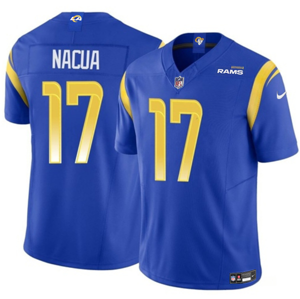 Men's Los Angeles Rams #17 Puka Nacua Blue 2023 F.U.S.E. Vapor Untouchable Stitched Football Jersey Men's Los Angeles Rams #17 Puka Nacua Blue 2023 F.U.S.E. Vapor Untouchable Stitched Football Jersey