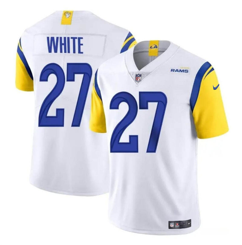 Men's Los Angeles Rams #27 Tre'Davious White White Vapor Untouchable Stitched Football Jersey Men's Los Angeles Rams #27 Tre'Davious White White Vapor Untouchable Stitched Football Jersey
