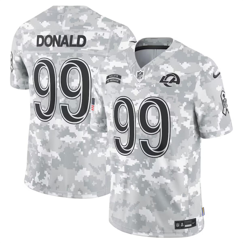 Men's Los Angeles Rams #99 Aaron Donald 2024 F.U.S.E Arctic Camo Salute to Service Limited Stitched Football Jersey Men's Los Angeles Rams #99 Aaron Donald 2024 F.U.S.E Arctic Camo Salute to Service Limited Stitched Football Jersey
