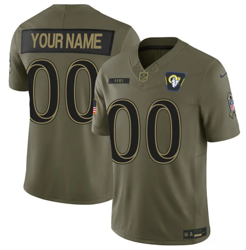 Men's Los Angeles Rams Active Player Custom Olive 2025 F.U.S.E. Salute to Service Limited Stitched Football Jersey Men's Los Angeles Rams Active Player Custom Olive 2025 F.U.S.E. Salute to Service Limited Stitched Football Jersey