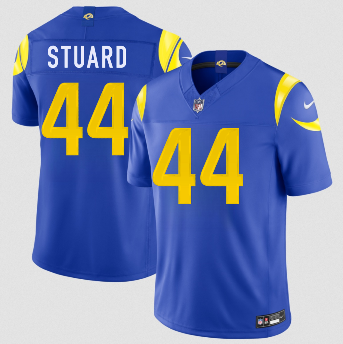 Men's Los Angeles Rams #44 Grant Stuard Royal 2026 F.U.S.E. Vapor Limited Stitched Football Jersey Men's Los Angeles Rams #44 Grant Stuard Royal 2026 F.U.S.E. Vapor Limited Stitched Football Jersey