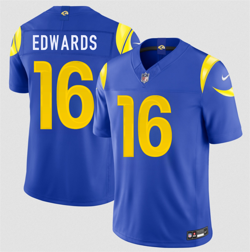 Men's Los Angeles Rams #16 Tru Edwards Royal 2026 F.U.S.E. Vapor Limited Stitched Football Jersey Men's Los Angeles Rams #16 Tru Edwards Royal 2026 F.U.S.E. Vapor Limited Stitched Football Jersey