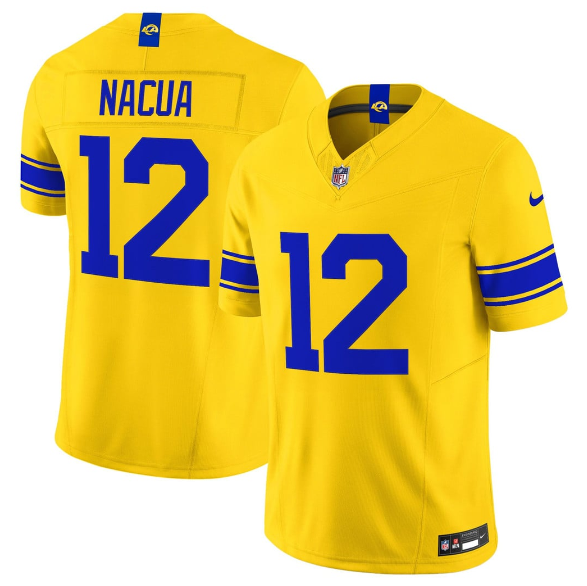 Men's Los Angeles Rams #12 Puka Nacua Gold Classic Sol 2026 F.U.S.E. Vapor Limited Stitched Football Jersey Men's Los Angeles Rams #12 Puka Nacua Gold Classic Sol 2026 F.U.S.E. Vapor Limited Stitched Football Jersey
