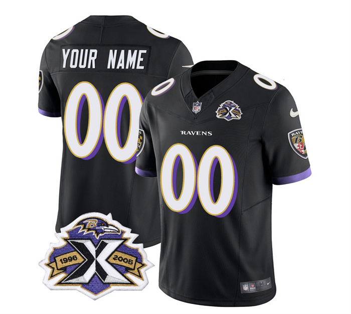 Men's Baltimore Ravens Active Player Custom Black 2023 F.U.S.E With Patch Throwback Vapor Limited Jersey Men's Baltimore Ravens Active Player Custom Black 2023 F.U.S.E With Patch Throwback Vapor Limited Jersey