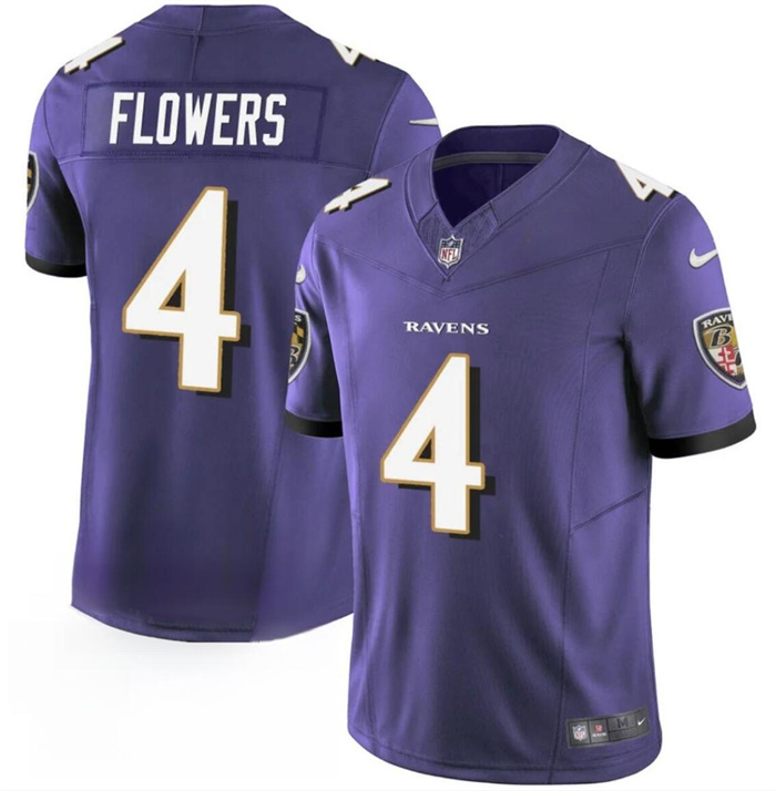 Men's Baltimore Ravens #4 Zay Flowers Purple 2023 F.U.S.E. Vapor Limited Football Jersey Men's Baltimore Ravens #4 Zay Flowers Purple 2023 F.U.S.E. Vapor Limited Football Jersey