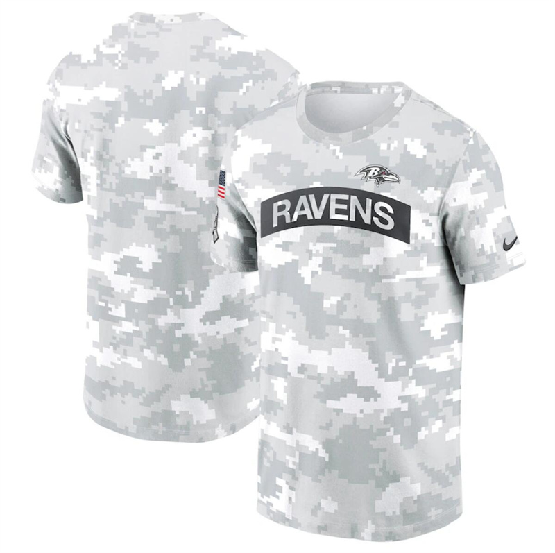 Men's Baltimore Ravens 2024 Arctic Camo Salute to Service Performance T-Shirt Men's Baltimore Ravens 2024 Arctic Camo Salute to Service Performance T-Shirt