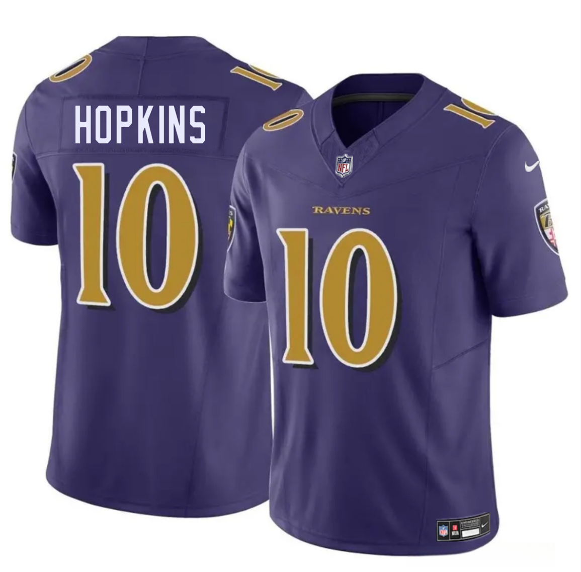 Men's Baltimore Ravens #10 DeAndre Hopkins Purple 2025 F.U.S.E. Vapor Limited Football Jersey Men's Baltimore Ravens #10 DeAndre Hopkins Purple 2025 F.U.S.E. Vapor Limited Football Jersey