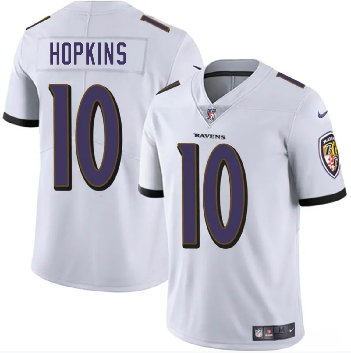 Men's Baltimore Ravens #10 DeAndre Hopkins White Vapor Limited Football Jersey Men's Baltimore Ravens #10 DeAndre Hopkins White Vapor Limited Football Jersey