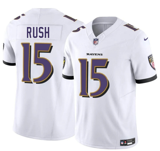 Men's Baltimore Ravens #15 Cooper Rush White 2025 F.U.S.E. Vapor Limited Football Jersey Men's Baltimore Ravens #15 Cooper Rush White 2025 F.U.S.E. Vapor Limited Football Jersey