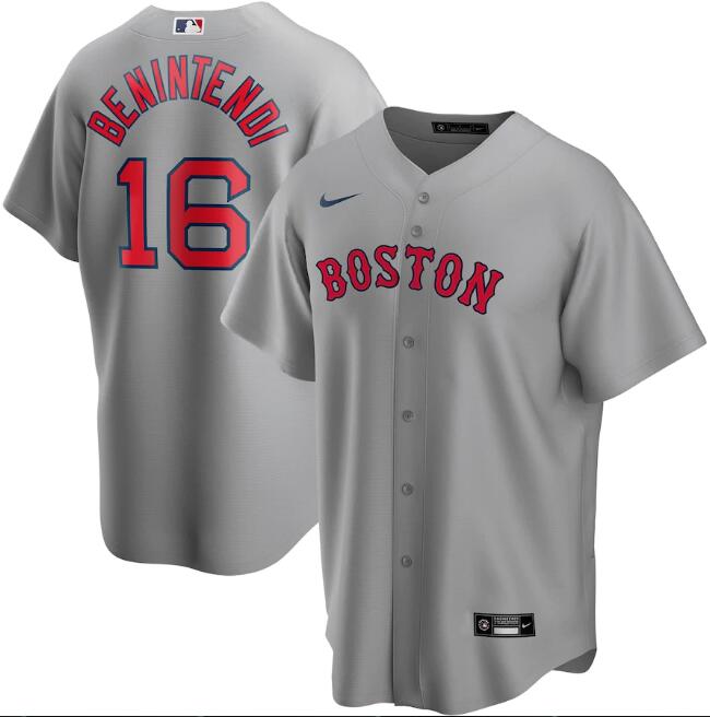 Men's Boston Red Sox #16 Andrew Benintendi Grey MLB Cool Base Stitched Jersey Men's Boston Red Sox #16 Andrew Benintendi Grey MLB Cool Base Stitched Jersey