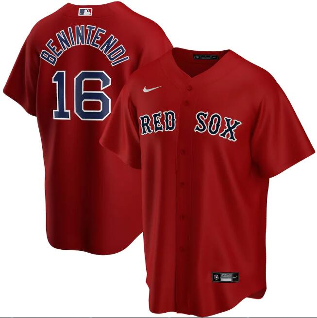 Men's Boston Red Sox #16 Andrew Benintendi Red MLB Cool Base Stitched Jersey Men's Boston Red Sox #16 Andrew Benintendi Red MLB Cool Base Stitched Jersey