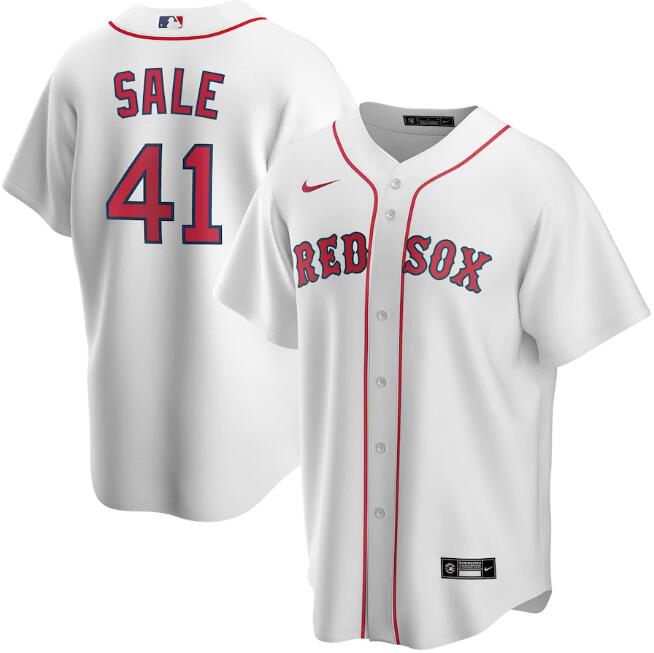 Men's Boston Red Sox #41 Chris Sale White MLB Cool Base Stitched Jersey Men's Boston Red Sox #41 Chris Sale White MLB Cool Base Stitched Jersey