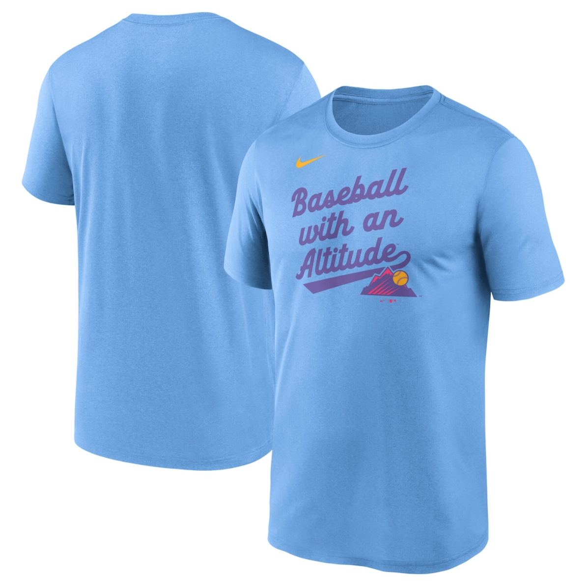 Men's Colorado Rockies Light Blue 2025 City Connect Team Phrase Legend Performance T-Shirt Men's Colorado Rockies Light Blue 2025 City Connect Team Phrase Legend Performance T-Shirt
