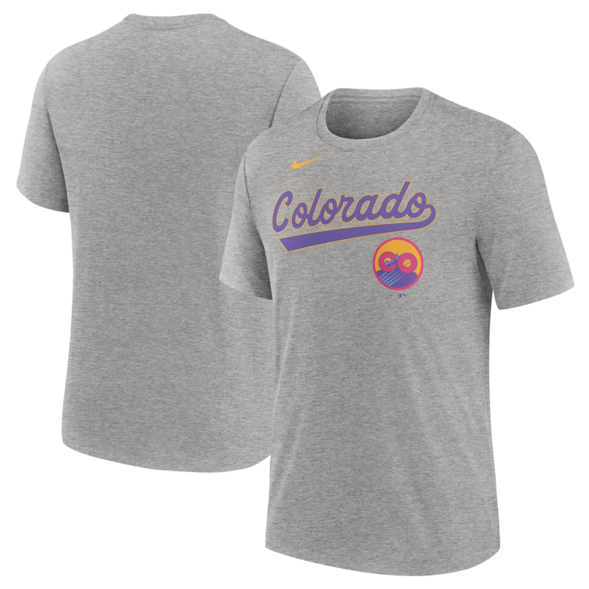 Men's Colorado Rockies Heather Charcoal 2025 City Connect Tri-Blend T-Shirt Men's Colorado Rockies Heather Charcoal 2025 City Connect Tri-Blend T-Shirt