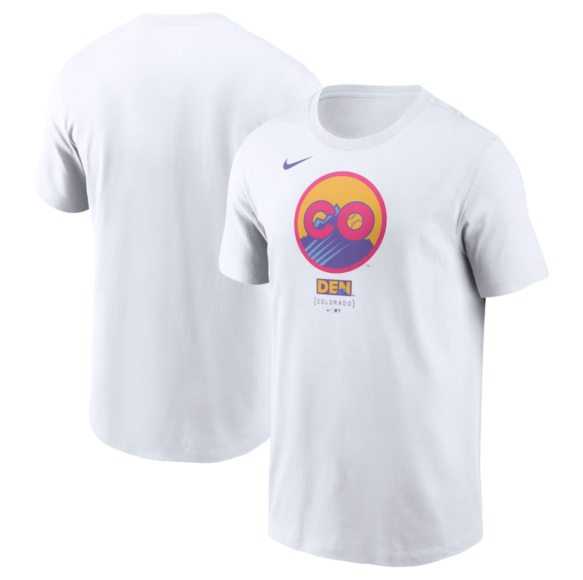 Men's Colorado Rockies White 2025 City Connect Logo T-Shirt Men's Colorado Rockies White 2025 City Connect Logo T-Shirt