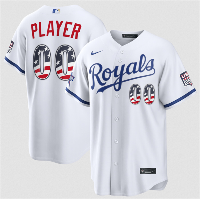 Men's Kansas City Royals Active Player Custom White 2026 All-Star Edition Stars & Stripes Stadium Pick-A-Player Stitched Baseball Jersey