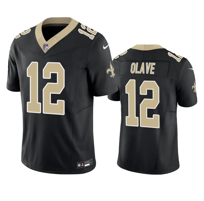 Men's New Orleans Saints #12 Chris Olave Black 2023 F.U.S.E. Vapor Untouchable Limited Stitched Jersey Men's New Orleans Saints #12 Chris Olave Black 2023 F.U.S.E. Vapor Untouchable Limited Stitched Jersey