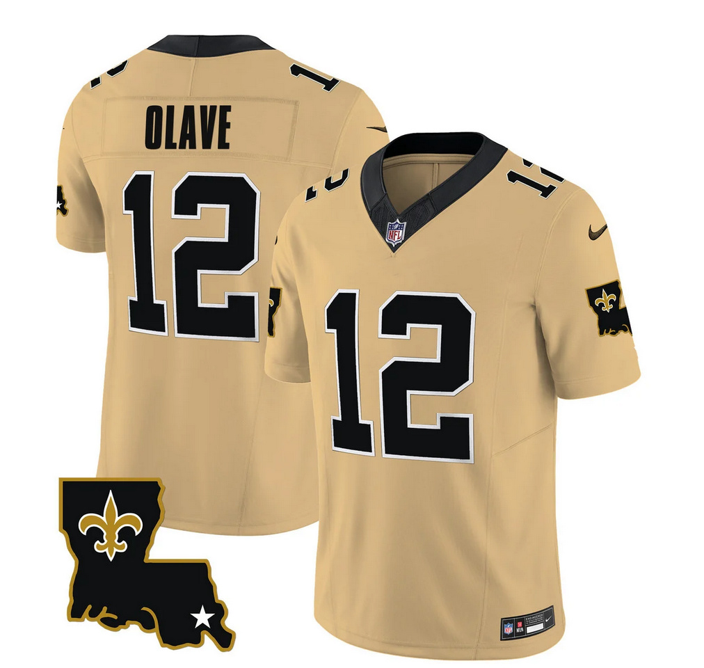 Men's New Orleans Saints #12 Chris Olave Gold 2023 F.U.S.E. 1987 Legacy Vapor Stitched Jersey Men's New Orleans Saints #12 Chris Olave Gold 2023 F.U.S.E. 1987 Legacy Vapor Stitched Jersey