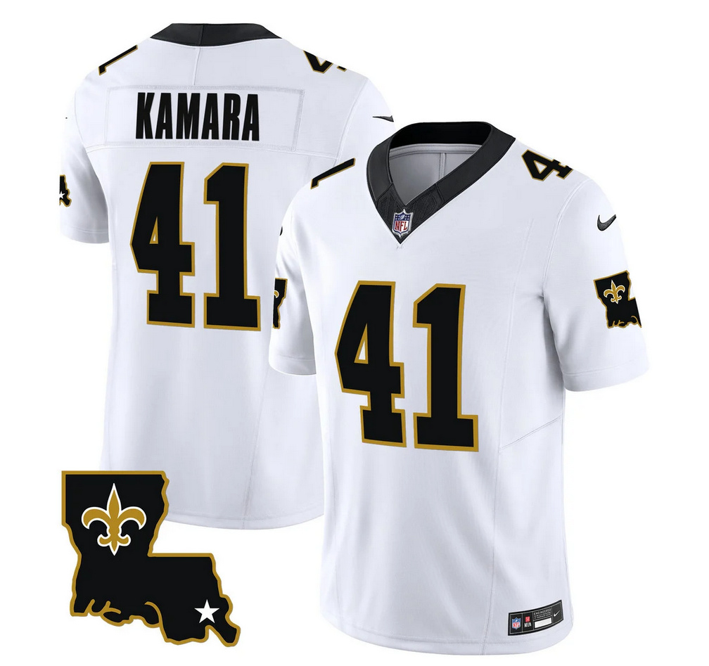 Men's New Orleans Saints #41 Alvin Kamara White 2023 F.U.S.E. 1987 Legacy Vapor Stitched Jersey Men's New Orleans Saints #41 Alvin Kamara White 2023 F.U.S.E. 1987 Legacy Vapor Stitched Jersey