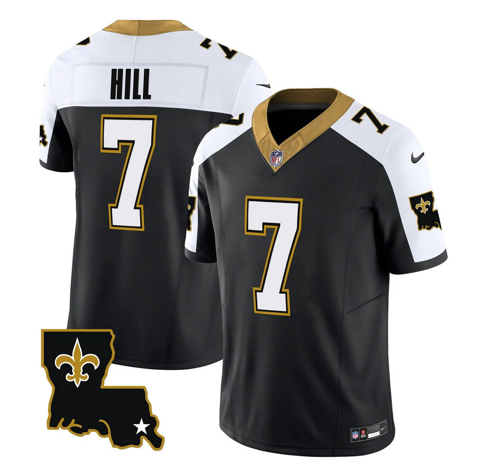 Men's New Orleans Saints #7 Taysom Hill Black White 2023 F.U.S.E. 1987 Legacy Vapor Stitched Jersey Men's New Orleans Saints #7 Taysom Hill Black White 2023 F.U.S.E. 1987 Legacy Vapor Stitched Jersey
