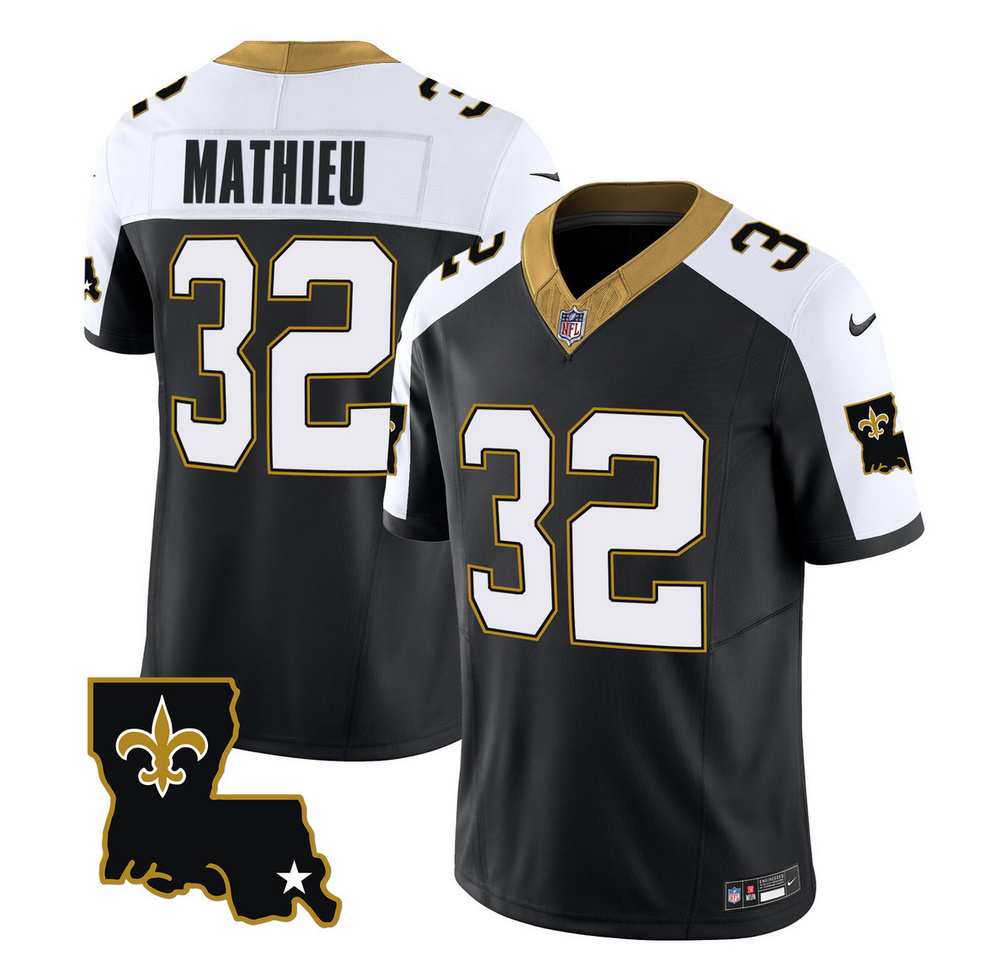 Men's New Orleans Saints #32 Tyrann Mathieu Black White 2023 F.U.S.E. 1987 Legacy Vapor Stitched Jersey