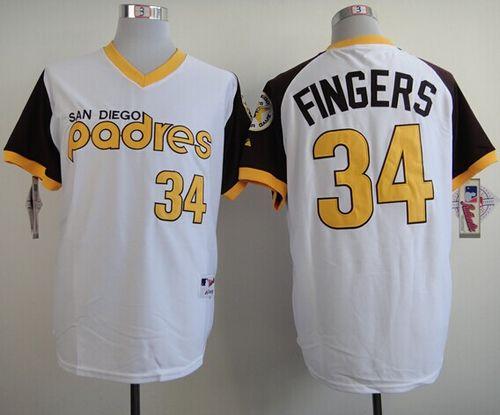 Padres #34 Rollie Fingers White 1978 Turn Back The Clock Stitched MLB Jersey Padres #34 Rollie Fingers White 1978 Turn Back The Clock Stitched MLB Jersey