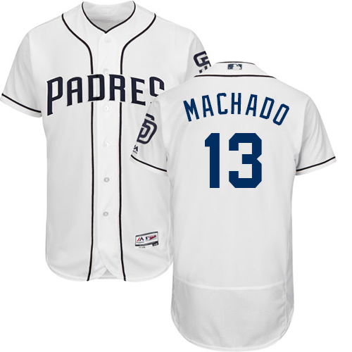 Padres #13 Manny Machado White Flexbase Authentic Collection Stitched MLB Jersey Padres #13 Manny Machado White Flexbase Authentic Collection Stitched MLB Jersey