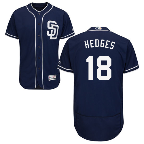 Padres #18 Austin Hedges Navy Blue Flexbase Authentic Collection Stitched MLB Jersey Padres #18 Austin Hedges Navy Blue Flexbase Authentic Collection Stitched MLB Jersey