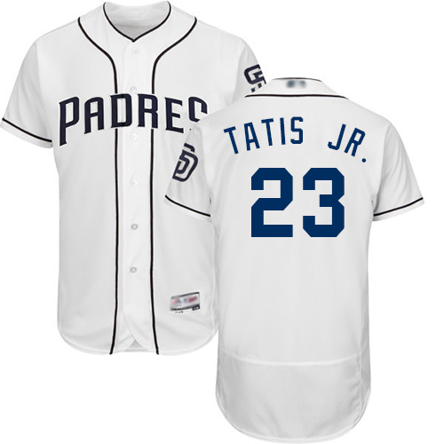 Padres #23 Fernando Tatis Jr. White Flexbase Authentic Collection Stitched MLB Jersey Padres #23 Fernando Tatis Jr. White Flexbase Authentic Collection Stitched MLB Jersey
