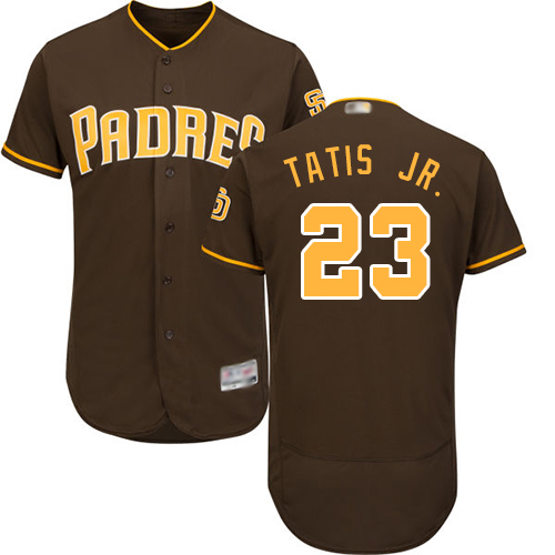 Padres #23 Fernando Tatis Jr. Brown Flexbase Authentic Collection Stitched MLB Jersey Padres #23 Fernando Tatis Jr. Brown Flexbase Authentic Collection Stitched MLB Jersey
