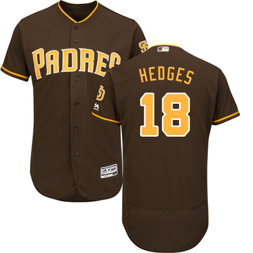Padres #18 Austin Hedges Brown Flexbase Authentic Collection Stitched MLB Jersey