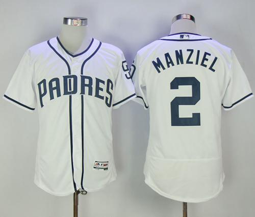Padres #2 Johnny Manziel White Flexbase Authentic Collection Stitched MLB Jersey Padres #2 Johnny Manziel White Flexbase Authentic Collection Stitched MLB Jersey
