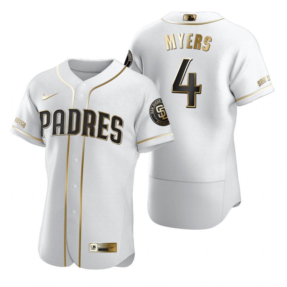 San Diego Padres #4 Wil Myers White Nike Men's Authentic Golden Edition MLB Jersey San Diego Padres #4 Wil Myers White Nike Men's Authentic Golden Edition MLB Jersey