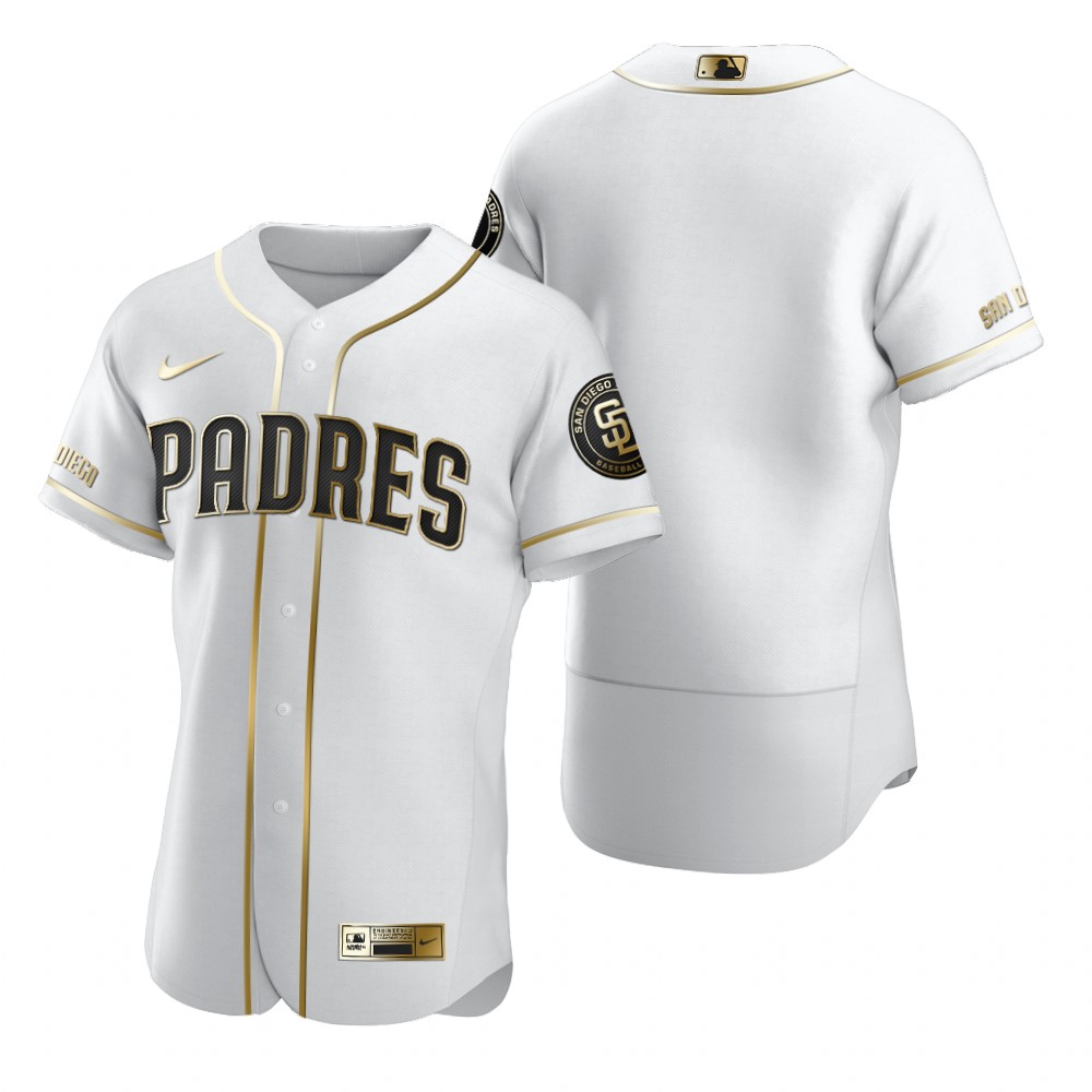 San Diego Padres Blank White Nike Men's Authentic Golden Edition MLB Jersey San Diego Padres Blank White Nike Men's Authentic Golden Edition MLB Jersey