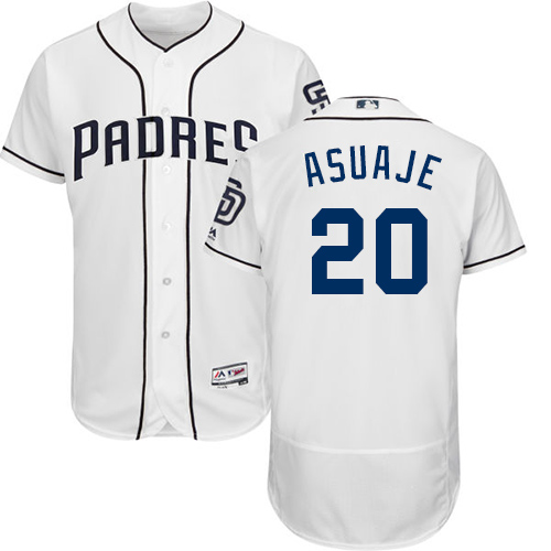 Padres #20 Carlos Asuaje White Flexbase Authentic Collection Stitched MLB Jersey Padres #20 Carlos Asuaje White Flexbase Authentic Collection Stitched MLB Jersey